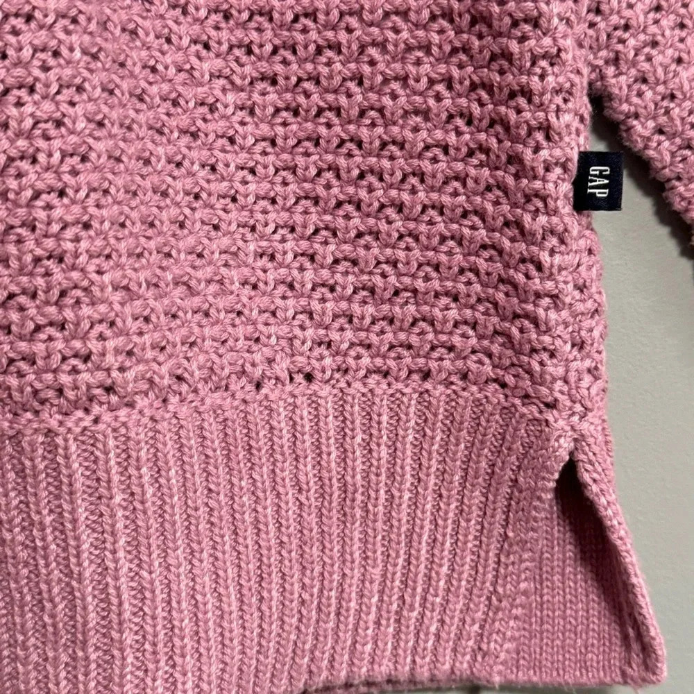 GAP Raglan Sleeve Textured Crewneck Sweater Mauve Lavender Purple Size Medium - Picture 3 of 8